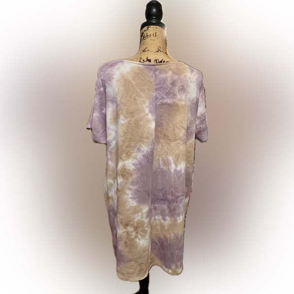 Carole Christian Dress Tie Dye Midi Side Pockets Size M Stretchy Boho Hippie - Picture 2 of 11